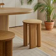 KAZA tall solid oak coffee table in Japandi minimalist style