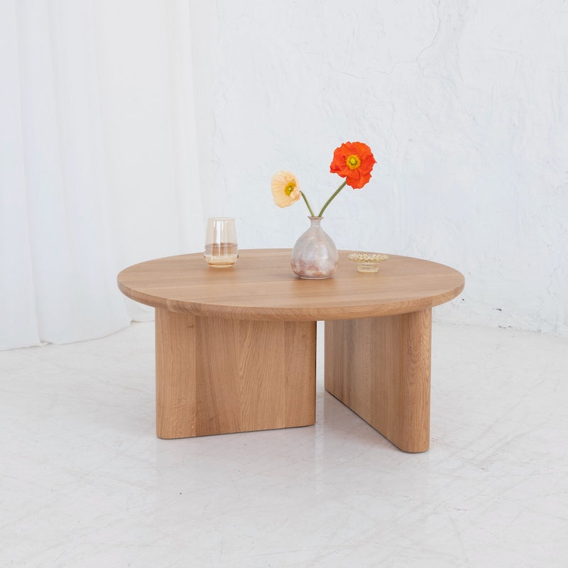 Solid oak low coffee table KAZA for modern living rooms