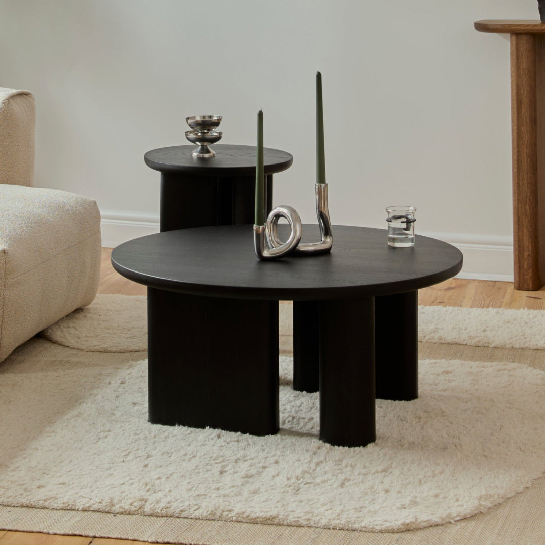 Minimalist KAZA solid oak low table for boho interiors