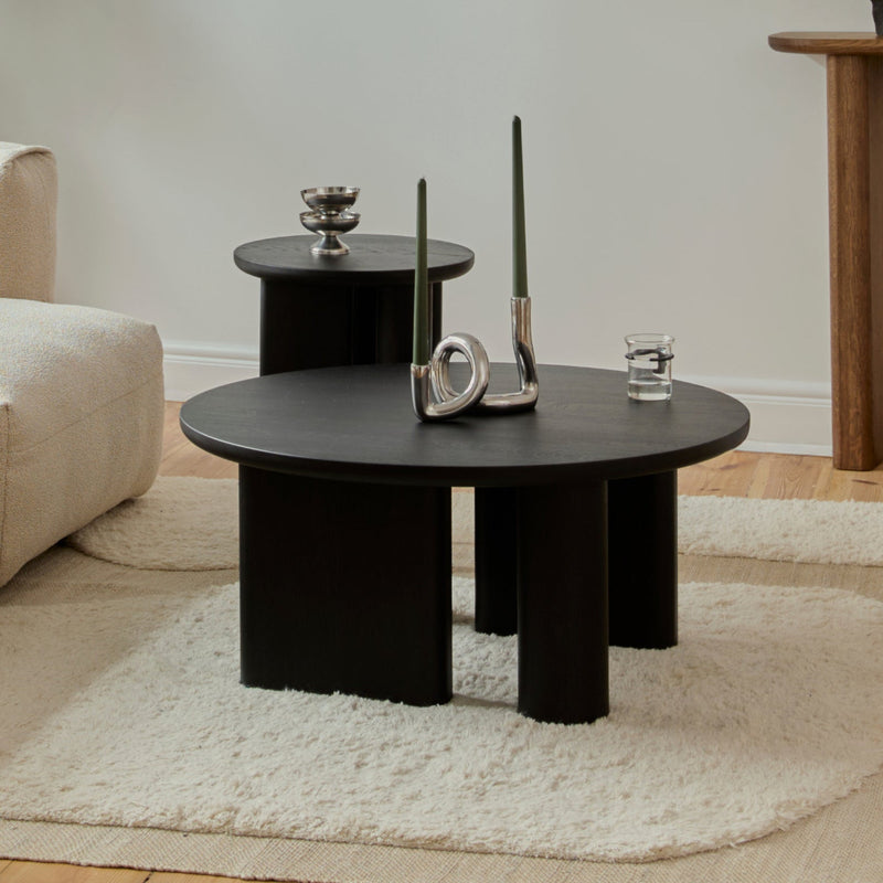 Minimalist KAZA solid oak low table for boho interiors