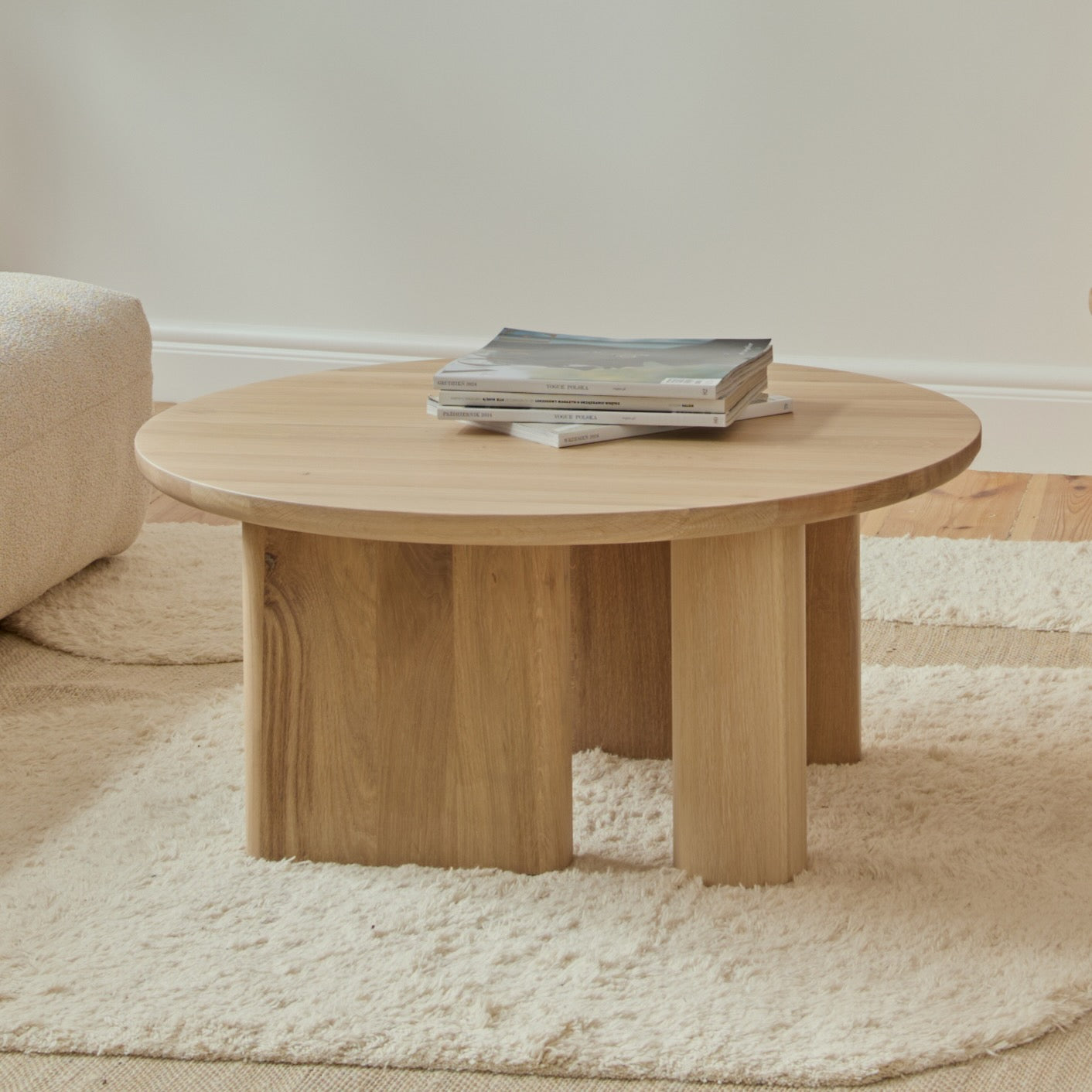 KAZA low solid oak coffee table in Japandi minimalist design