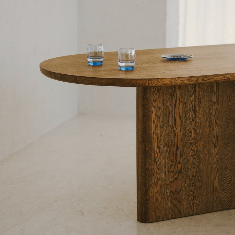 Modern KAZA oak dining table handcrafted from solid oak wood