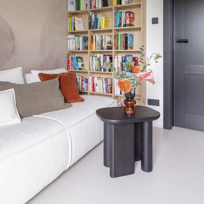 Handcrafted KAZA solid oak stool for hallway or living room