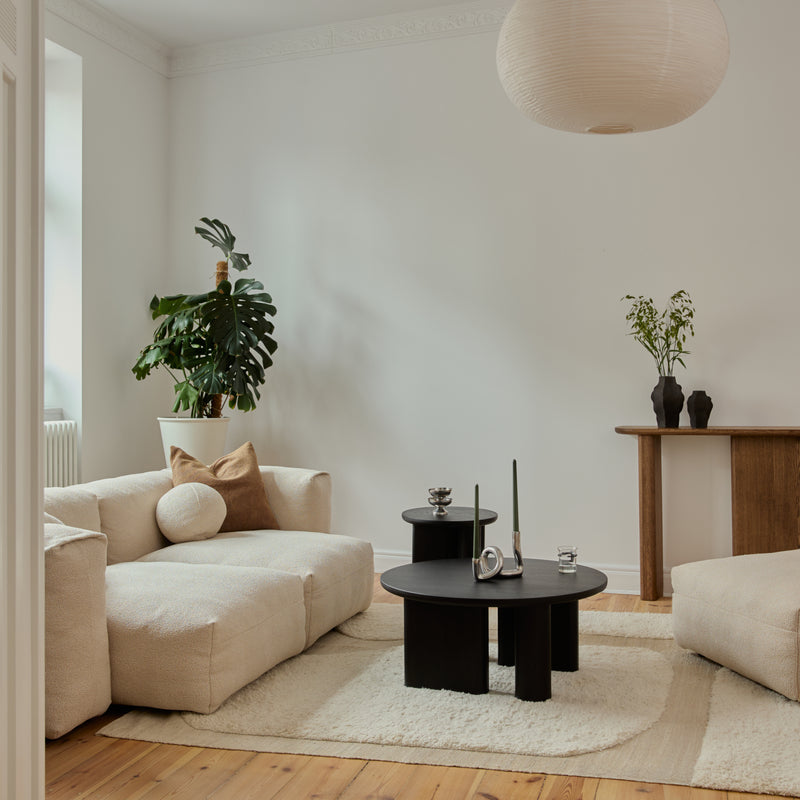 Solid oak low coffee table KAZA for modern living rooms