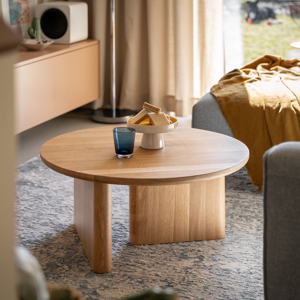 KAZA low solid oak coffee table in Japandi minimalist design