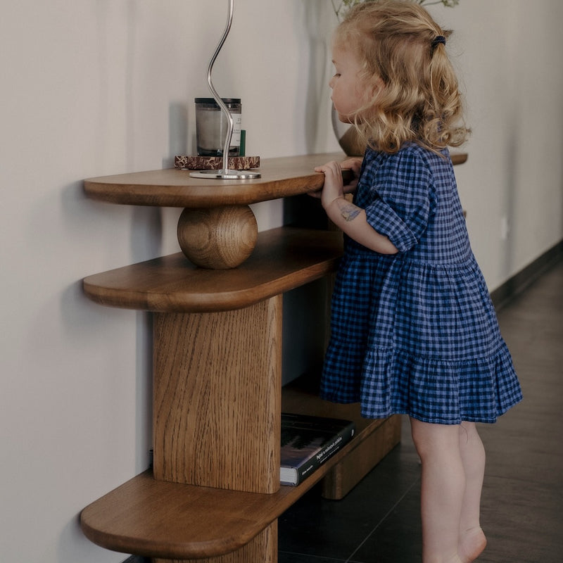 Minimalist KAZA solid oak shelf for living rooms and offices