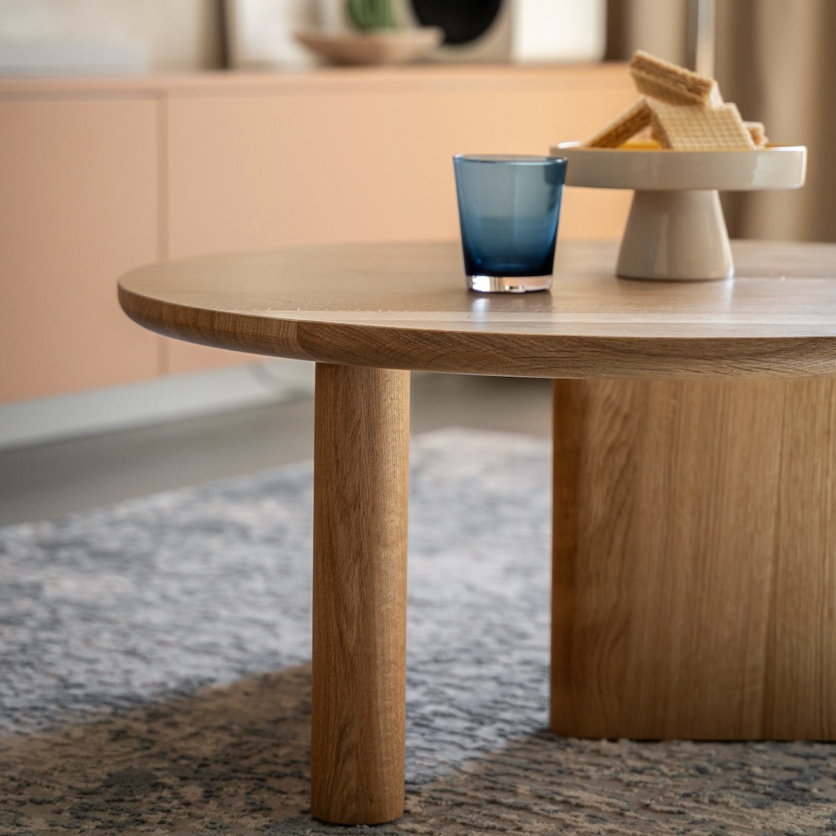 Minimalist KAZA solid oak low table for boho interiors