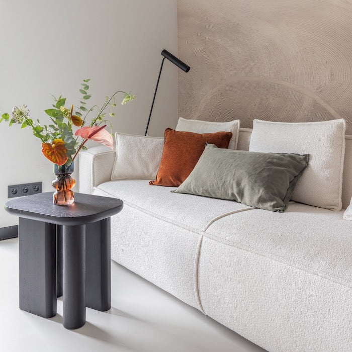 Minimalist KAZA solid oak stool as bedside or coffee table