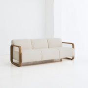 REDYK 3-seater solid oak sofa with handcrafted frame