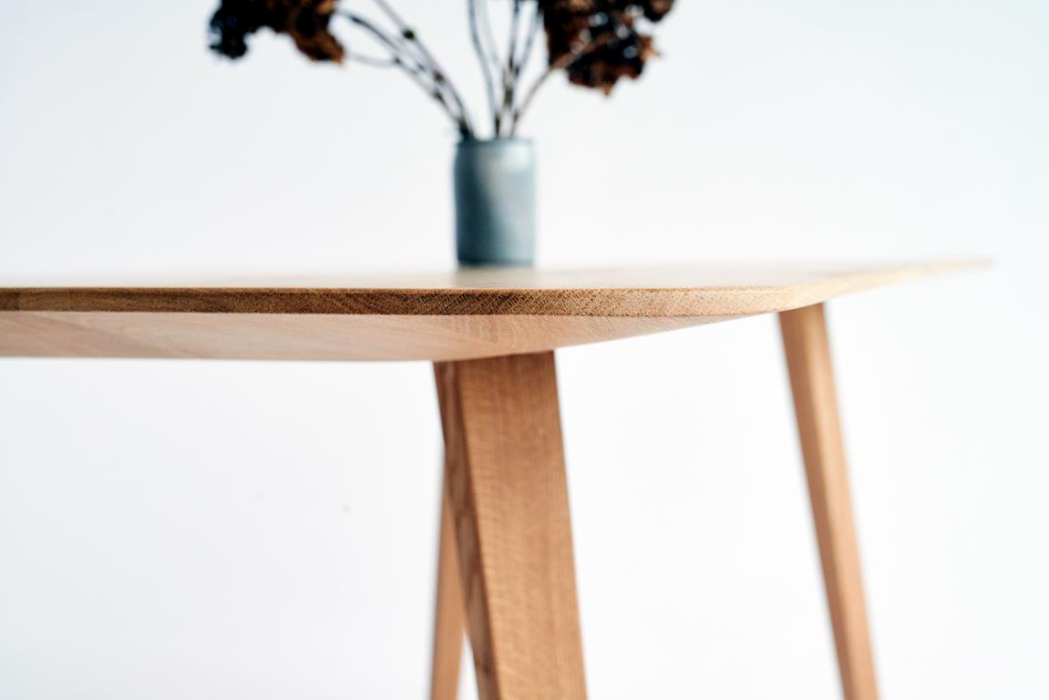 Minimalist handcrafted solid oak dining table ST12 for dining or office