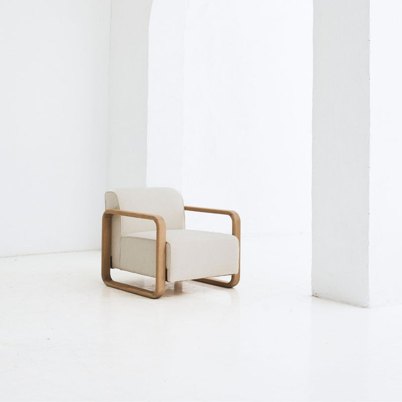 REDYK solid oak armchair in modern and rustic style