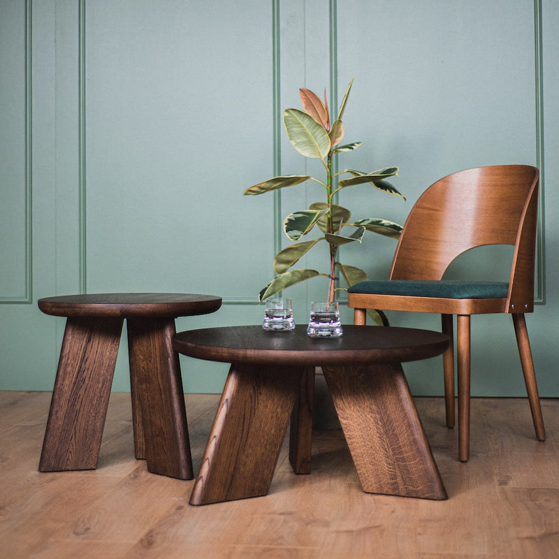 Set of SK5 OVO solid oak coffee tables – modern and natural style