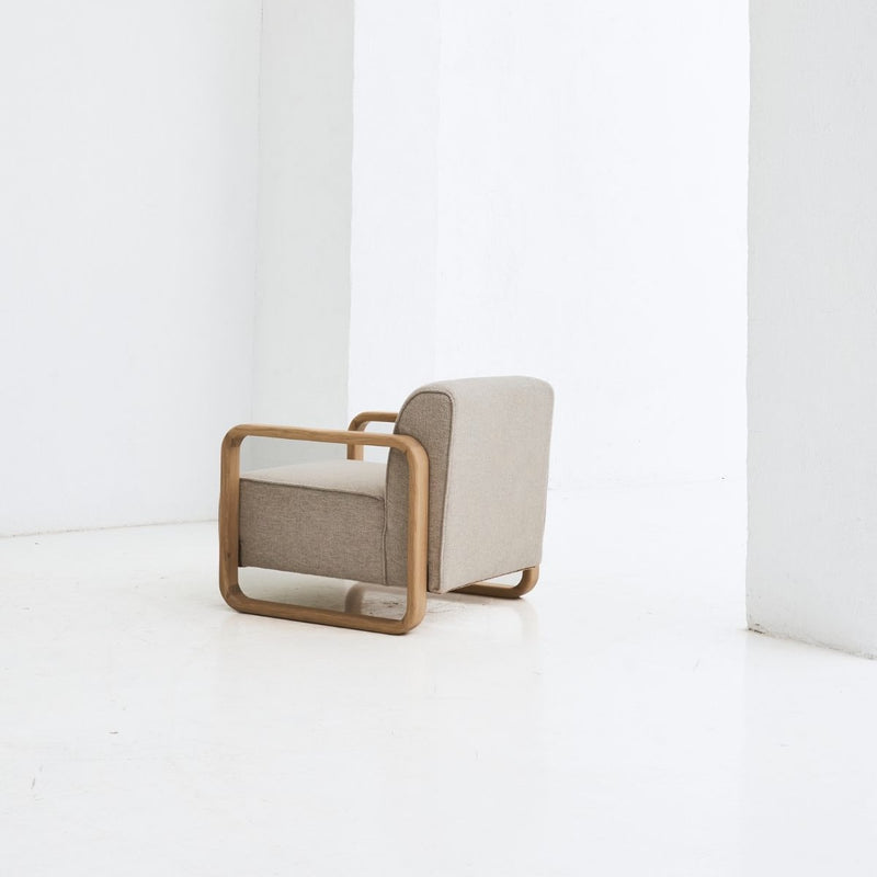 Handcrafted REDYK oak armchair made from natural solid oak