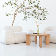 SK1 square solid oak coffee tables with rounded corners