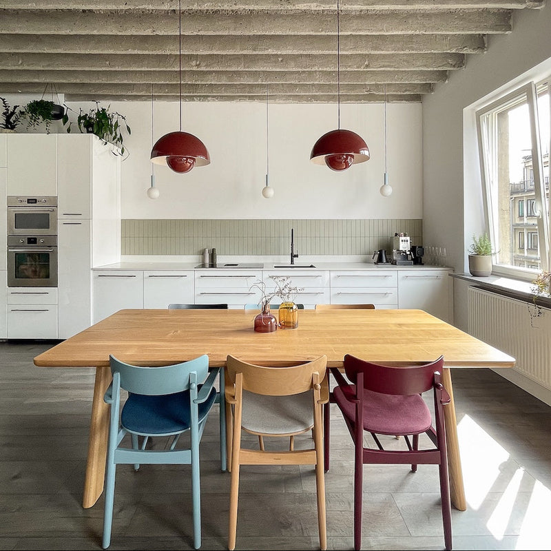 ST 17 solid oak dining table perfect for modern dining or living rooms