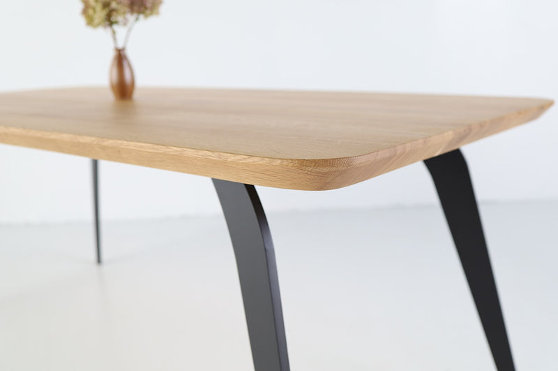 Industrial-style solid oak dining table ST 2 for loft interiors