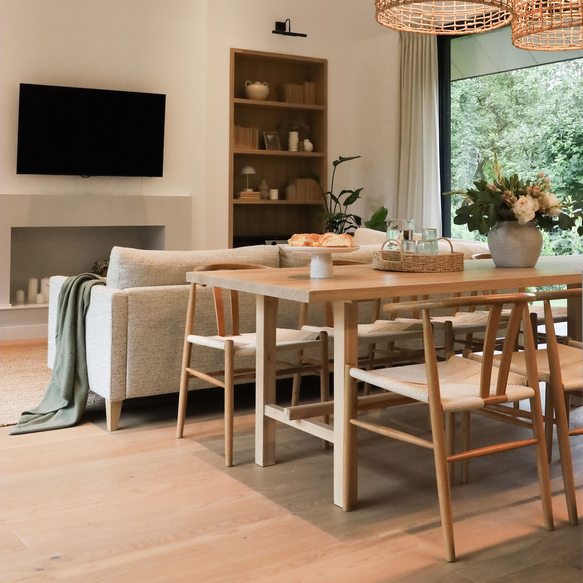 Modern solid oak dining table ST 20 with Japanese minimalist style